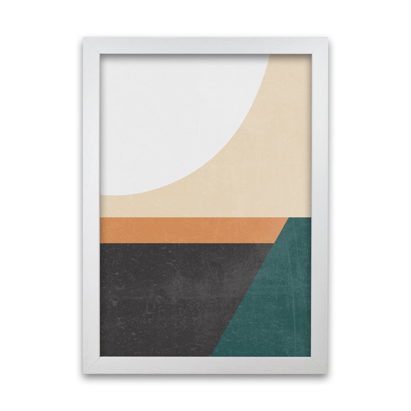 Colourful Mid Century Modern A - Print, 42cm H x 30cm W x 3cm D, White Frame