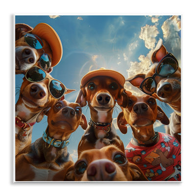  Funny Wiener Dog Selfie Wall Plaque Art by Jim Baldwin
