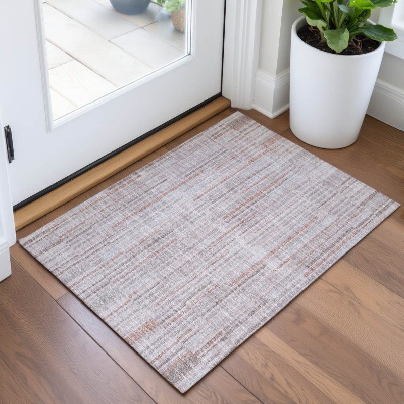 Machine Washable Indoor/Outdoor Xhevrie Coral Rug, Rectangle 1'8" x 2'6"