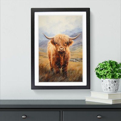 Highland Cow Realism Framed Print
