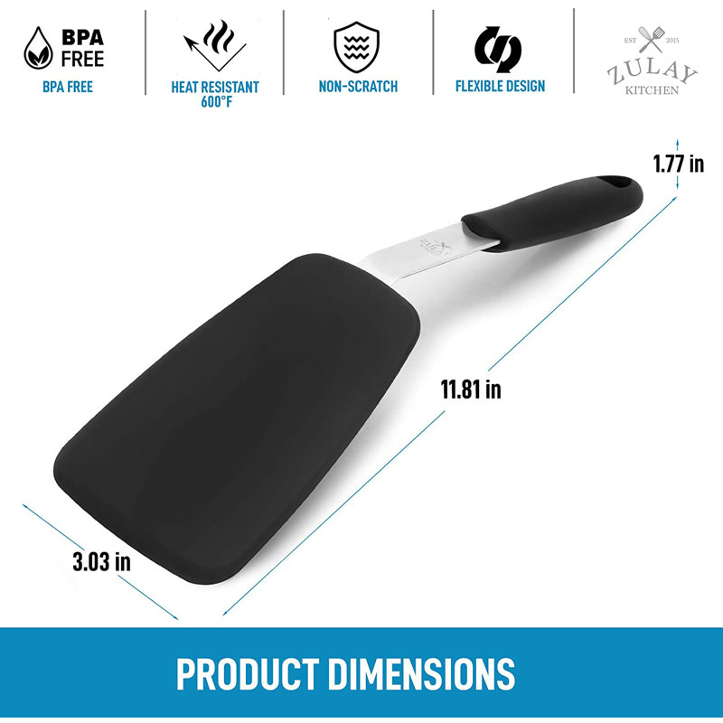 Zulay Flexible Silicone Spatula, 12.4 inch