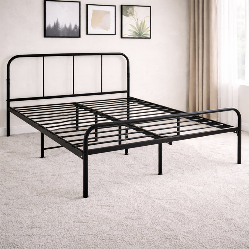 Charlesworth Metal Bed, Black, Kingsize (5')