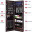 Organisateur de bijoux suspendu - lumières DEL, armoire verrouillable, miroir pleine longueur, grand espace de rangement, parfait pour la Saint-Valentin-98972585