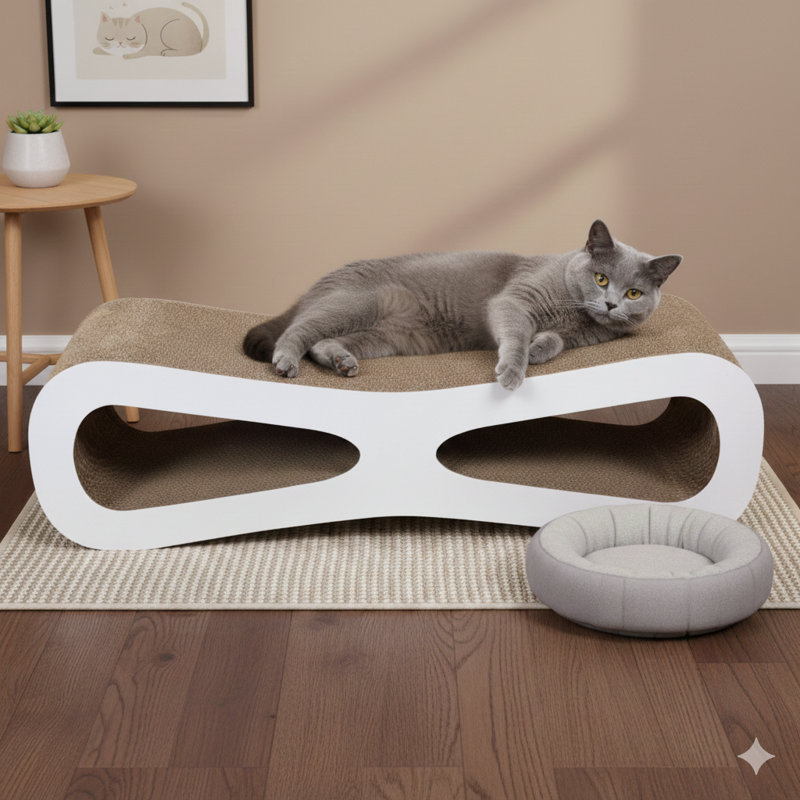 Grattoir pour chat fabriqué en carton ondulé, jouet interactif