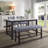 Philemond Marble Top Solid Wood Base Dining Table