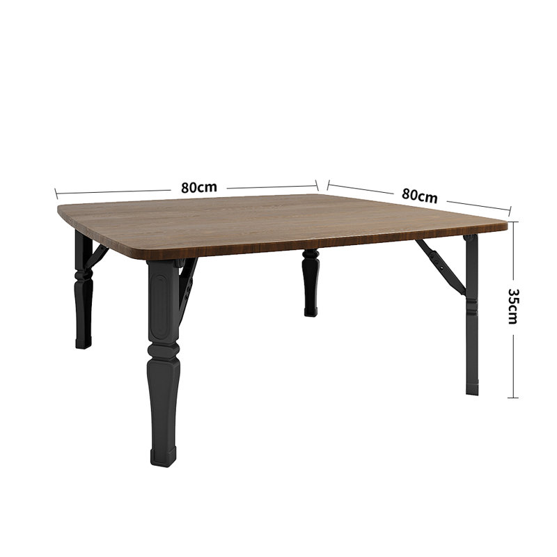 Arzuaga Dining Table, Brown, Black, 35cm H x 80cm L x 80cm W