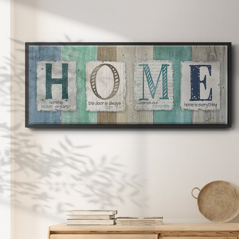 Home- Framed Canvas, 12" H x 30" W