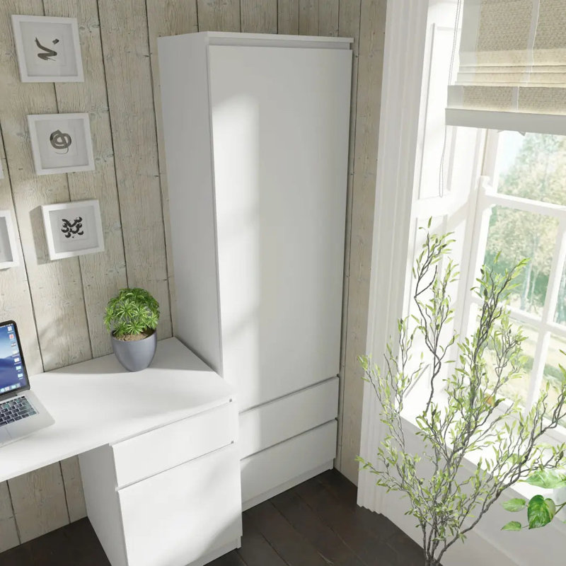 Bhatari Manufactured Wood Wardrobe, White