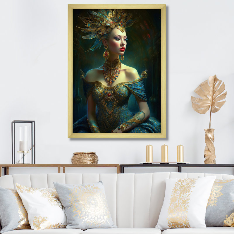 Haute déesse lumineuse Eiko Ishioka I, H 40 po x l 30 po x P 1,5 po, Encadrement doré
