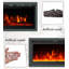 Electric Fireplace Insert Wall Mounted Freestanding Heater Metal Panel With Crystal & Log-2006192537