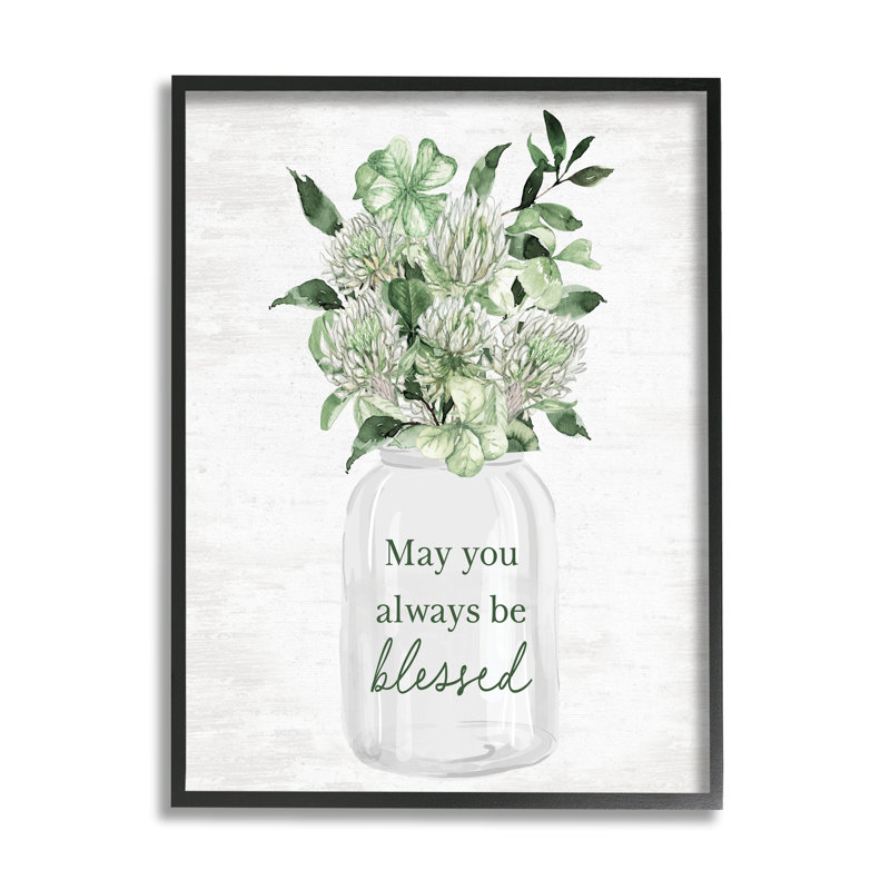 Bb-261-Be Blessed Herb Bouquet, encadré sur bois, 20" H x 16" W x 1.5" D, Giclée encadrée noir minuit