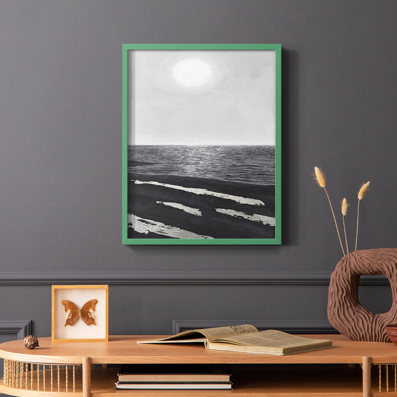 «Silver Shoreline II», reproduction encadrée - bois massif, H 28 po x l 22 po, Blanc