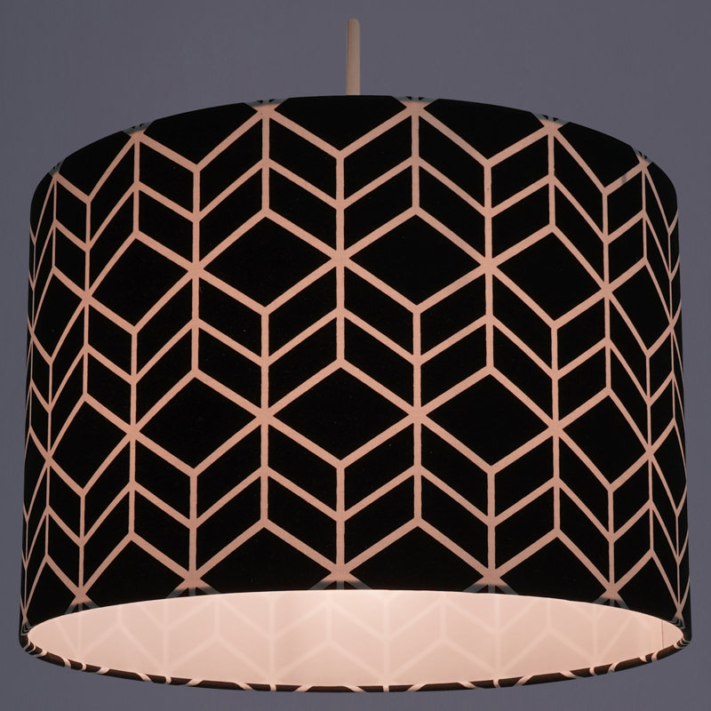 20 cm H Drum Cotton Pendant Shade ( Uno ), Black