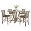 5 pièces, ensemble de table de comptoir carré, table de comptoir carrée en bois massif de style rustique moderne, aspect vieilli