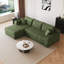 Canapé modulaire en L 94 po avec chaise longue réversible en velours côtelé 94 po, sans assemblage-1810468004