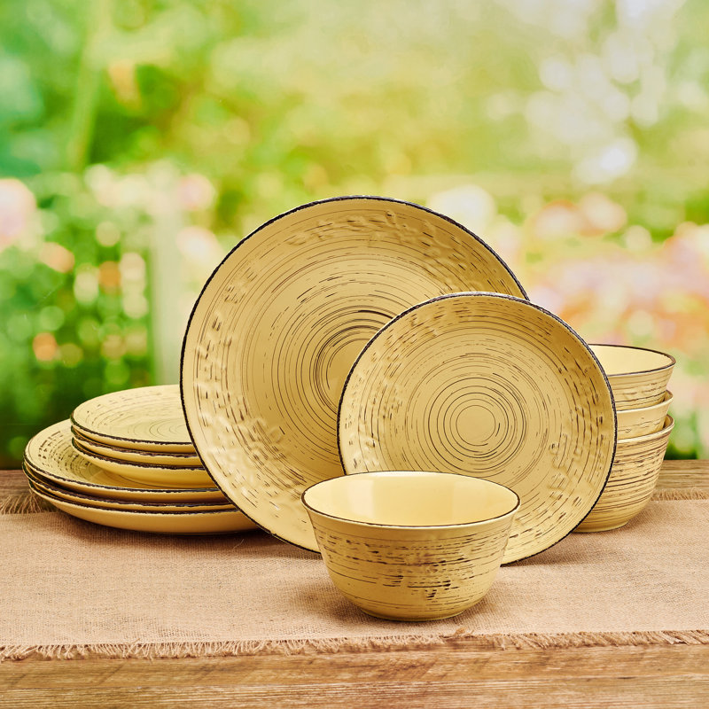 Pfaltzgraff Trellis 12-Piece Stoneware Dinnerware Set, Service for 4