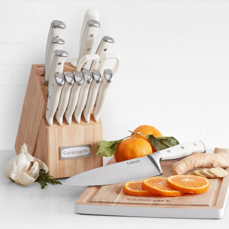 Cuisinart 15 Piece Knife Block Set, White
