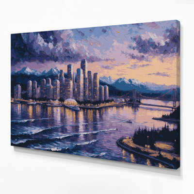 Cities Vancouver British Columbia Gray Canvas Wall Art