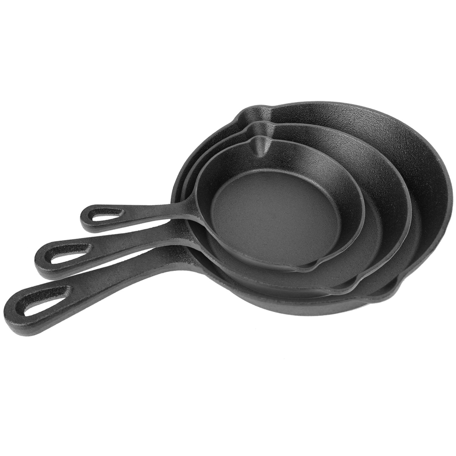 IMounTEK Cast Iron NonStick 3 Piece Skillet Set Wayfair