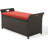 Outdoor Rattan Bench Patio Bench Storage Box with Cushion-1701526654