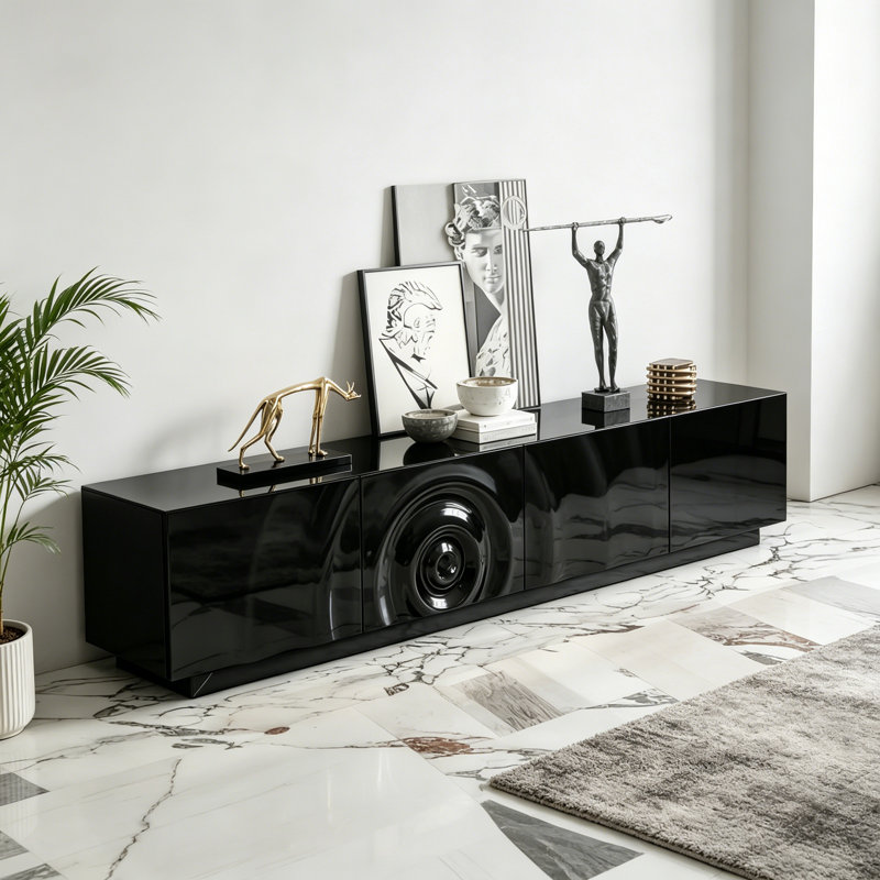 Meuble télé italien minimaliste et à la mode, Noir