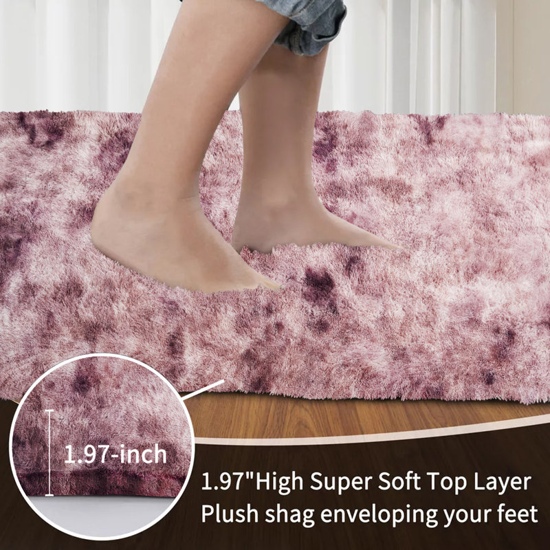Soft Plush Shaggy Area Rug – Ultra Cozy High-Pile Fluffy Carpet for Living Room, Bedroom & Modern Home Décor, Pink/Lilac