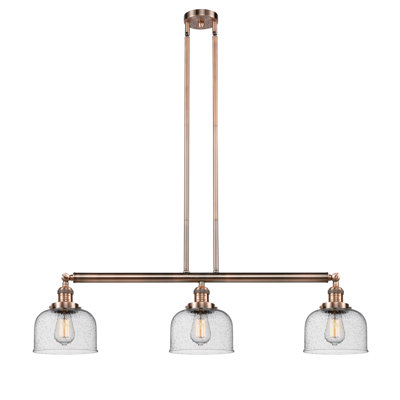 Luminaire suspendu pour îlot de cuisine 3 lumières avec abat-jour en verre Jebediah 