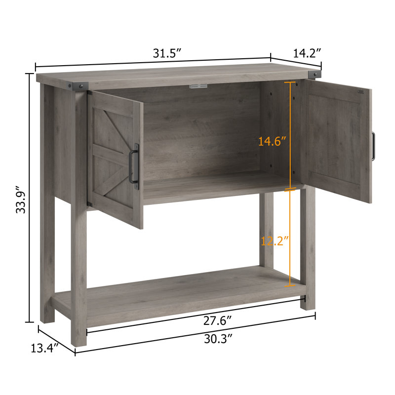 Console 31,5 po Jiaxin, Gris, Gris