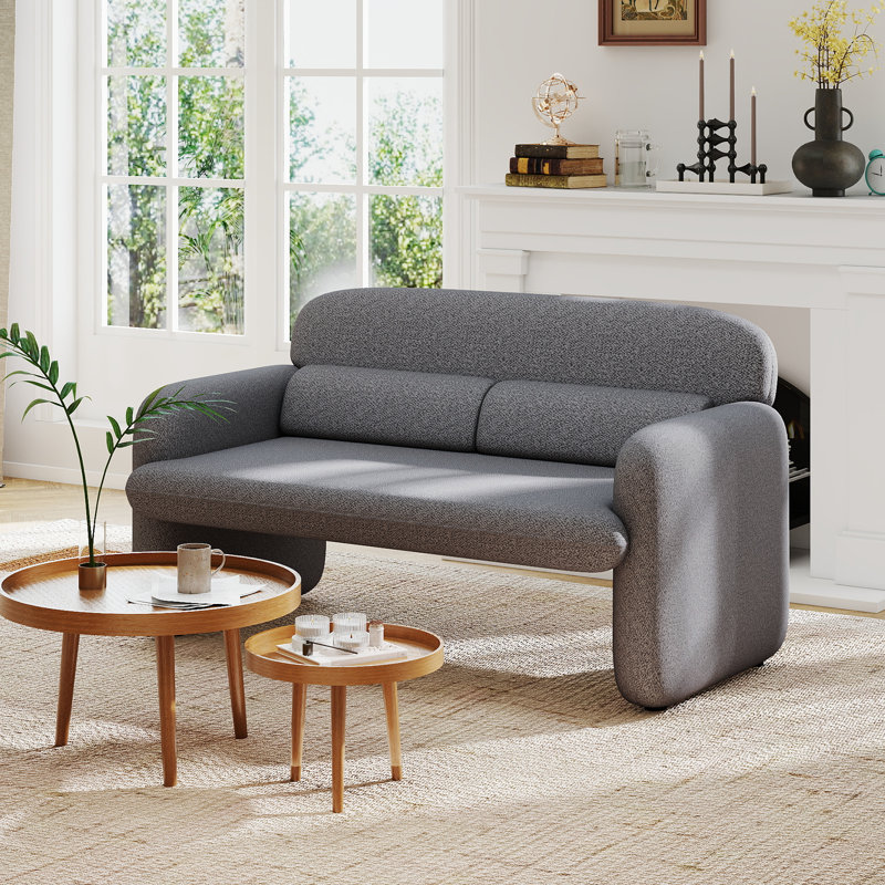 Chaise de loisir rembourrée à assise large, Gris