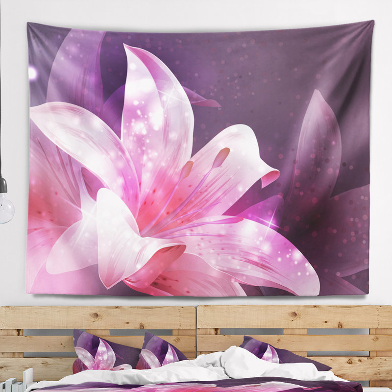 Tapisserie florale rose, H 32 po x l 39 po