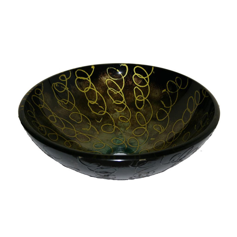 Legion Furniture 16.5'' Glass Circular Bathroom Sink, Abstract