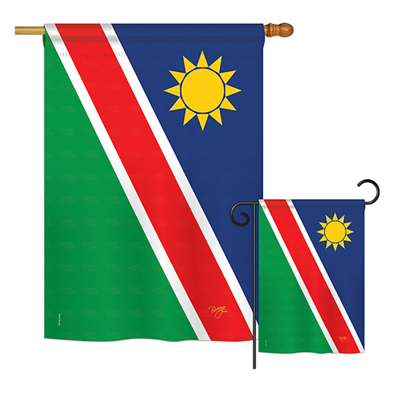 Drapeau de polyester vertical décoratif à 2 côtés namibie of the world