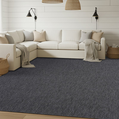 Tapis gris foncé lavable en machine Breneisha