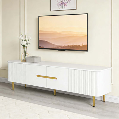 78.7'' Minimalist TV Stand for TVs up to 85 Inches, Modern Entertainment Center with 4 Spacious Cabinets