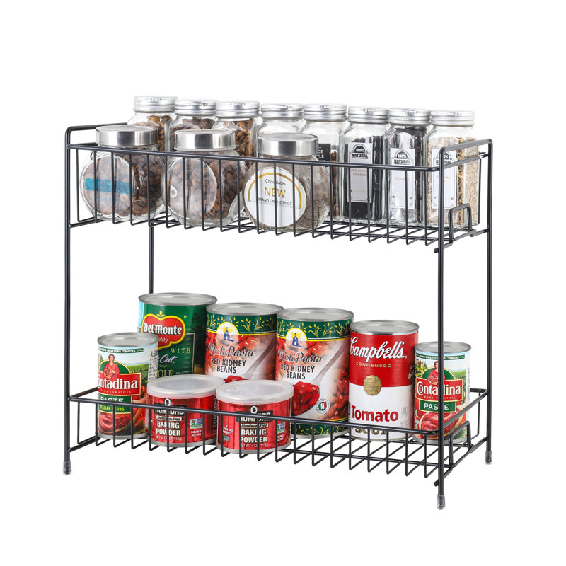 Étagère à épices à 2 niveaux pour support de rangement multifonctionnel pour la cuisine