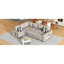 Lit convertible 109 po avec chargeurs, rangement et ensemble de couleurs beige, ressorts élastiques
