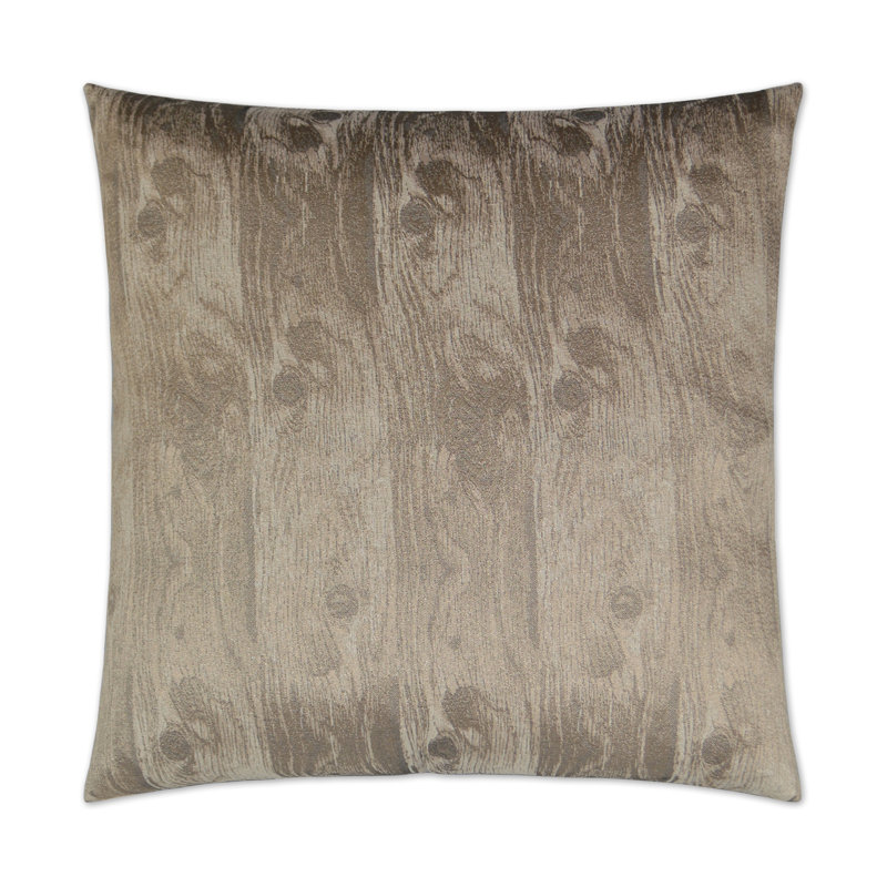 Woodgrain Abstract Reversible Throw Pillow, Cocoa, Square 24"