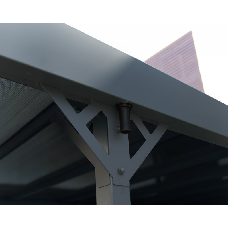 Gray 10' x 16' Aluminum and Polycarbonate Carport Kit