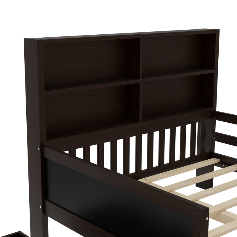 Platform Bed With Chalkboard, Full, Espresso