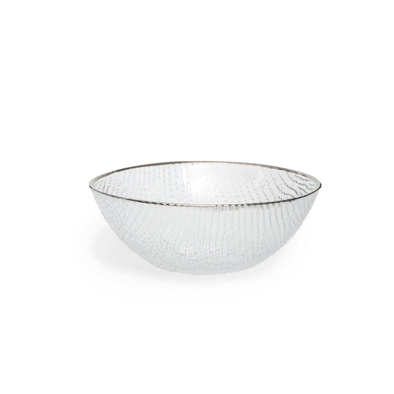 Platinum Silver Rim Salad Bowl