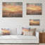 Tranquilles prairies au lever du soleil - prairies, art sur bois de pin naturel-381344780