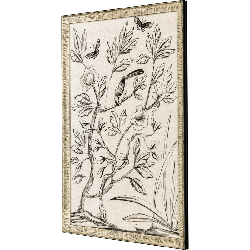 «Shimmering Garden I», reproduction d'art encadrée argentée
