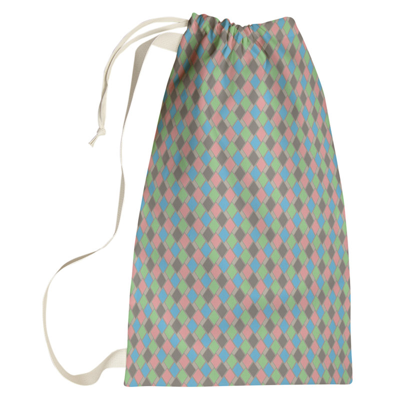 Sac à linge rétro diamants, Petit (H 64 po x l 20 po x P 1,5 po), Brun