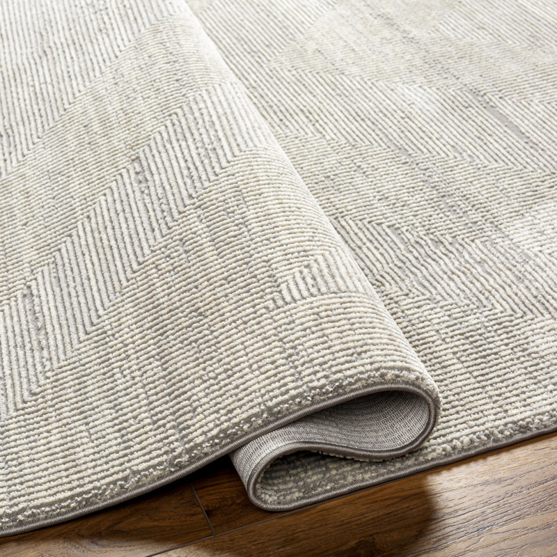 Arean Light Gray Machine Washable Area Rug, Rectangle 1'11" x 3'9"