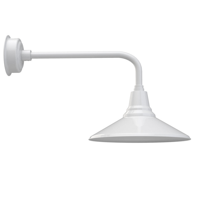 Luminaire de grange d’extérieur Albali, Blanc, H 15,82 po x l 16 po x P 34,25 po