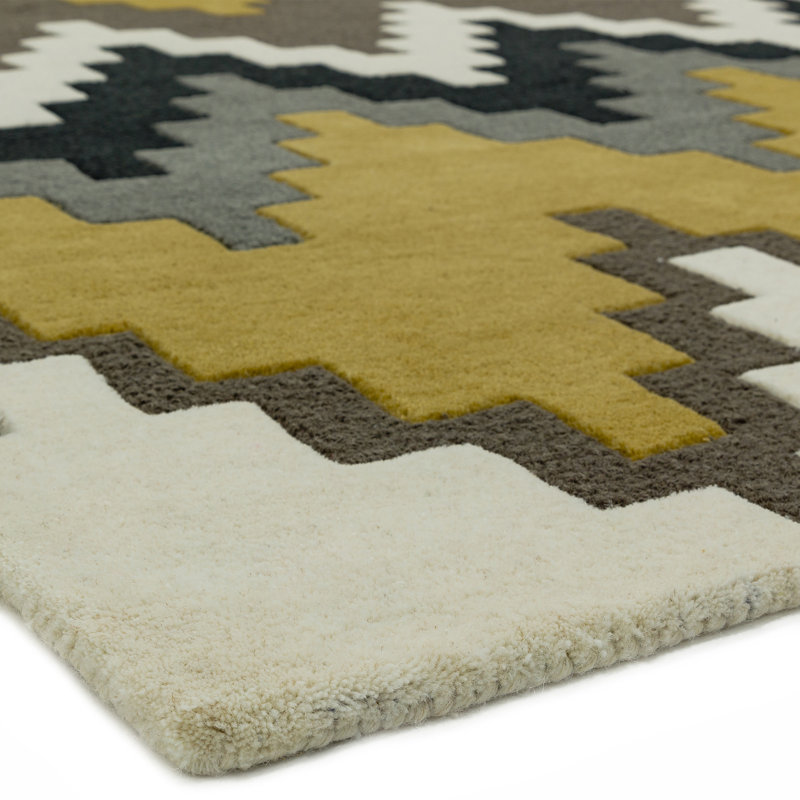 Hargrove Cuzzo Yellow/Taupe/Grey Area Rug, Rectangle 160 x 230cm