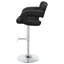 Tabouret de bar réglable noir et chrome au design ergonomique, au charme rétro et au réglage de la hauteur polyvalent pour les espaces modernes et transitionnels.-231213005