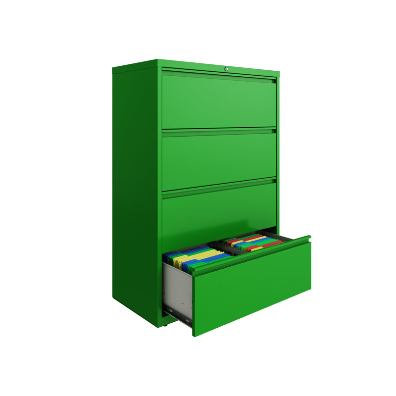 Harietta 36'' Wide 4 -Drawer Steel File Cabinet, Green
