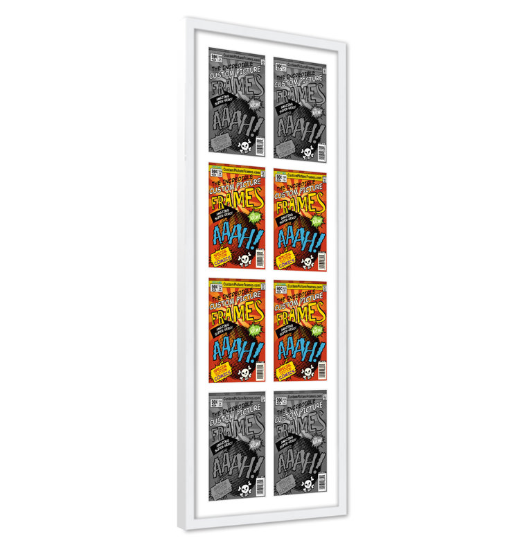 Wood Picture Frame with Mat, 6.875" x 10.5", White/White, 44" x 25.75"