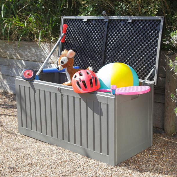 Easylife Limited 60cm W 60L Resin Lockable Deck Box in Grey